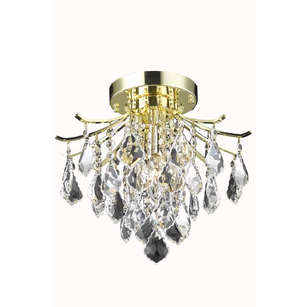 Living District by Elegant Lighting LD8100F12G Amelia Collection Flush Mount D12in H12in Lt:3 Gold Finish